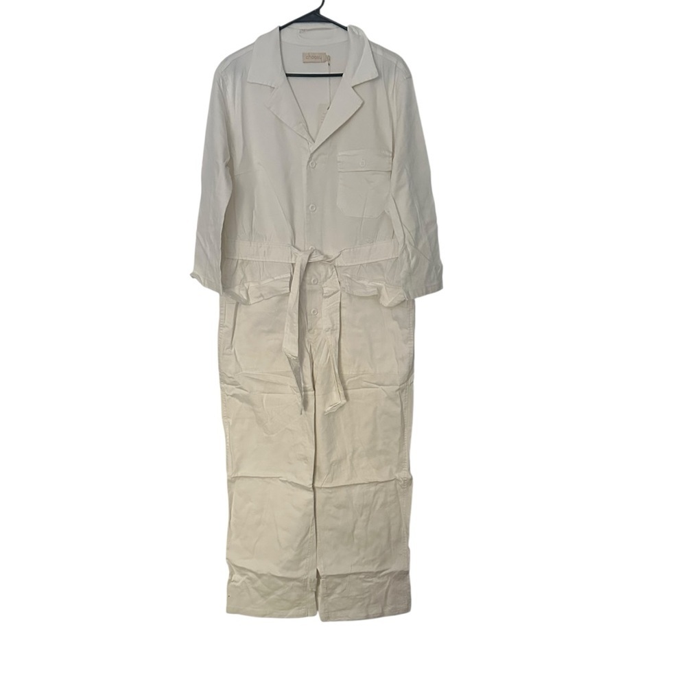 Choosy Women's White Waxed Denim Jumpsuit – Size 16 – NWT - Picture 2 of 6